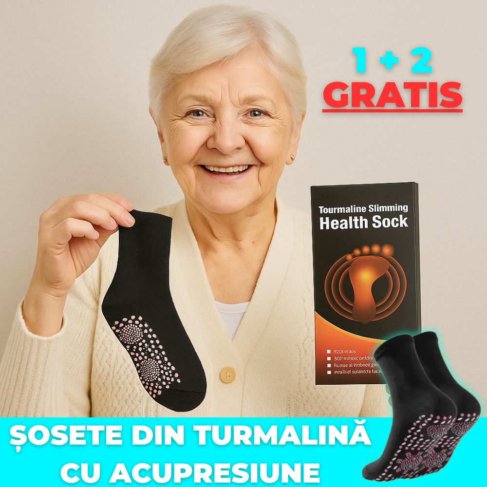Șosete cu acupresiune din turmalină